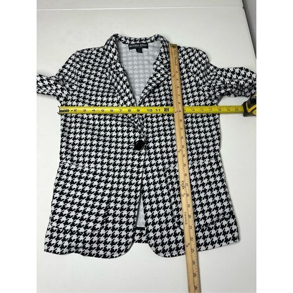 Russel Kemp Houndstooth Blazer Suit Jacket Black White Size S - Picture 6 of 9